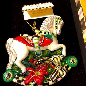 Mackenzie-Childs Rocking Horse Glass Ornament